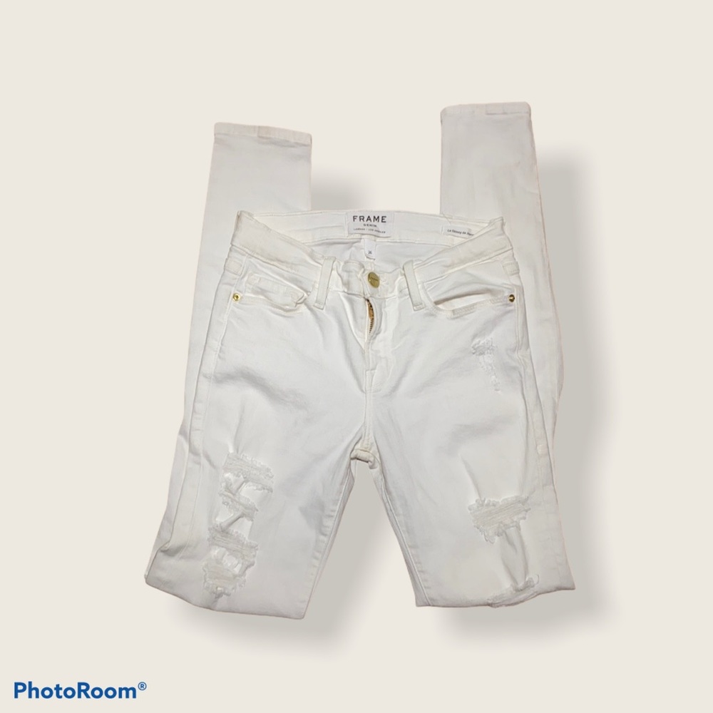 FRAME Denim Distressed Le Skinny High de Jeane